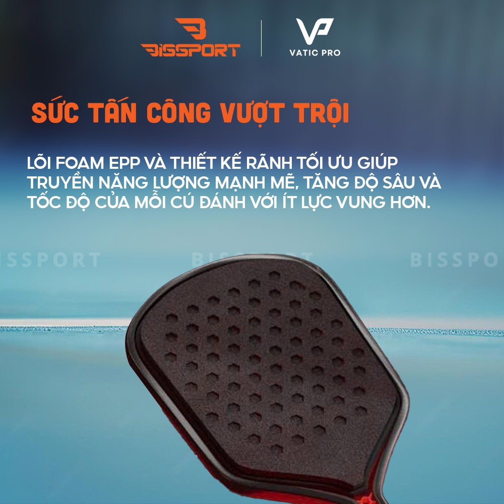 Vợt Pickleball Vatic Pro Vsol Power Flash Chính Hãng - Bền Bỉ - Siêu Xoáy - Nhẹ - Kiểm Soát Bóng - Linh Hoạt